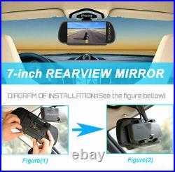 Caravan Truck RearView 4Pin Kit 7 Mirror Monitor Front Rear Camera Night Vision
