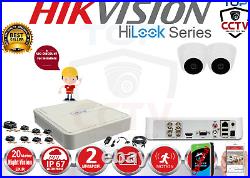 Cctv System Hilook Hikvision 2mp Dvr 1080p Dome Night Vision Outdoor Camera Kit