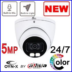 Cctv System Oyn-x Dvr 5mp 24/7 Colorvu Cameras Night Vision Built In MIC Uk Kit