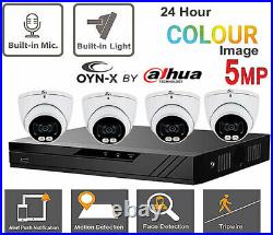 Cctv System Oyn-x Dvr 5mp 24/7 Colorvu Cameras Night Vision Built In MIC Uk Kit