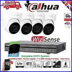 DAHUA Home Security System NightVision 4CH 8MP 4K Surveilance Kit Outdoor Audio