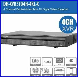 Dahua 4 x HAC-HDW1500EMP-A 4 Channel 5MP 4K Mini DVR DH-XVR5104H-4KL-X-4P KIT