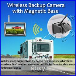 Digital Wireless 5''2CH Monitor Magnetic 2-Split Backup RearView Recharge Camera