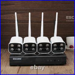 ESCAM 4CH WiFi NVR 4pcs 1080P 2MP Waterproof WiFi IP Camera CCTV System Kit B4T0
