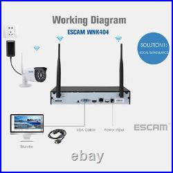 ESCAM 4CH WiFi NVR 4pcs 1080P 2MP WiFi IP Camera Wireless CCTV Security Kit Z6V4
