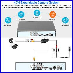 FHD 1080P 4CH Home Security Camera System Night Vision H. 265 DVR IP66 Waterproof