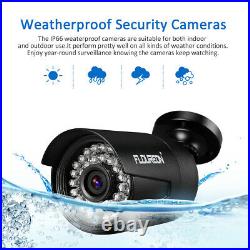 FLOUREON 1080P CCTV System 8CH AHD DVR Outdoor 3000TVL 2.0MP Camera Security Kit