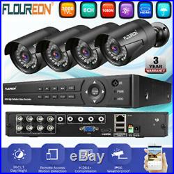 FLOUREON 8CH 1080N CCTV DVR 4PCS 3000TVL Outdoor Camera Home Security System Kit
