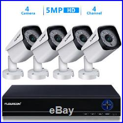 FLOUREON CCTV 4K 1080P HD 5MP Night Vision Outdoor DVR Home Security System Kit