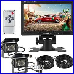 For Caravan Truck Lorry 4 Pin 15M 7 Monitor Dual Rear View Reverse Camera Kit