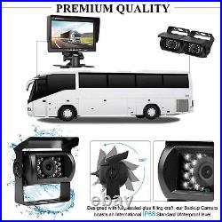 For Caravan Truck Lorry 4 Pin 15M 7 Monitor Dual Rear View Reverse Camera Kit