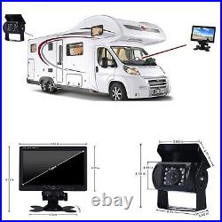 For Caravan Truck Lorry 4 Pin 15M 7 Monitor Dual Rear View Reverse Camera Kit