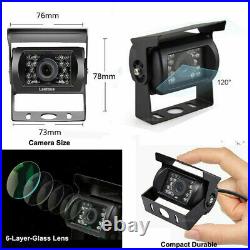 For Caravan Truck Lorry 4 Pin 15M 7 Monitor Dual Rear View Reverse Camera Kit