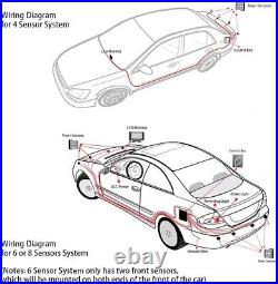 Front and Rear 8 Sensors LCD Display Alarm Car Reverse Parking Kit Multicolor UK