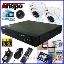 Full HD 4CH CCTV DVR Recorder+2x 1080P Indoor/Outdoor 2MP Camera DVR System Kit