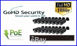 Go HD Security 16 Channel CCTV NVR with 2 x 1080p Night Vision PoE Cameras