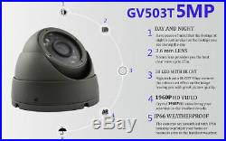Govision CCTV HD 1080P 5MP Night Vision Outdoor DVR Home Security System Kit