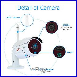 HD 1080P Wireless Camera Security System WiFi 8CH CCTV NVR Kit 1TB Night Vision