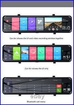 HD 12inch WIFI Android 8.1 4G Dual Lens Car GPS Rearview Mirror Dash Cam DVR Kit