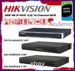 HIKVISION 4K CCTV IP POE Camera Motorized SYSTEM 8MP NVR Outdoor Night Vision UK