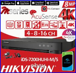 HIKVISION 4K CCTV SECURITY 8MP CAMERA Outdoor SYSTEM Night Vision 4CH 8CH DVR UK
