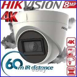 HIKVISION 4K CCTV Security Camera System 8MP Night Vision Outdoor 60M IR Kit UK