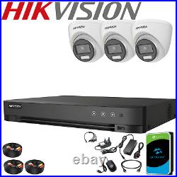 HIKVISION 4K ColorVU CCTV SECURITY CAMERA SYSTEM 8MP Outdoor Night Vision KIT UK