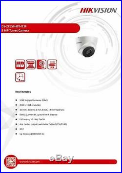 HIKVISION 5MP CCTV SYSTEM 4/8 CH DVR 4K Ultra HD CAMERA KIT 40M Night Vision IR