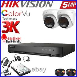 HIKVISION 5MP ColorVu CCTV SECURITY SYSTEM AUDIO 3K CAMERA Outdoor Night Vision