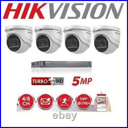 HIKVISION 8MP 4CH Dvr & 4 X 5MP HD TVI Camera HD CCTV Camera System, 1TB HDD UK