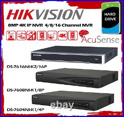 HIKVISION 8MP CCTV POE IP Camera 4K Night Vision ColorVu 2-Way Audio System Kit