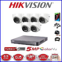 HIKVISION COLORVU IP67 CCTV SYSTEM UHD 8MP DVR 4K 5MP 24/7 COLORVu CAMERA KIT UK