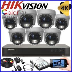 HIKVISION ColorVU CCTV SYSTEM 8MP DVR DOME NIGHT VISION OUTDOOR CAMERA FULL KIT