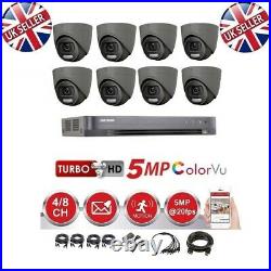 HIKVISION DVR 4K BiTS CCTV 5MP COLORVU CAMERAS NIGHT VISION CCTV SYSTEM KIT UK