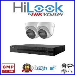 HIKVISION HILOOK CCTV SYSTEM 8mp DVR DOME 60m IR NIGHT VISION OUTDOOR CAMERA KIT