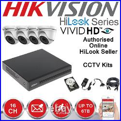 HIKVISION HILOOK CCTV SYSTEM CAMERA 2MP DVR DOME OUTDOOR FULL KIT Night Vision