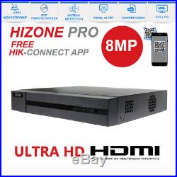 HIZONE PRO CCTV 4K HD 1080P 8MP NightVision Outdoor DVR Home Security System Kit