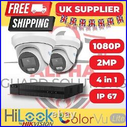HiLook CCTV kit, 2MP Colour night vision, built-in mic, DVR and cables