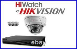 HiWatch by Hikvision 4MP IP CCTV Kit 4Ch PoE NVR with 4 IP 4mp Dome Cameras NO H