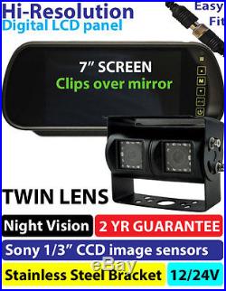 Hi-Res Mirror Easy-Fit Reversing Camera kit -Black Twin Lens CCD Camera- EW3222B