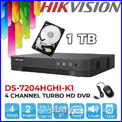 Hikvision 1080P HDMI DVR CCTV ColorVu Camera Home Security System Kit Outdoor HD