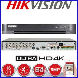 Hikvision 16ch 5mp 4k Uhd Cctv System Outdoor 40m Exir Night Vision Camera Kit