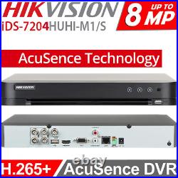 Hikvision 4K 8MP COLORVU CCTV Home Audio CAMERA SYSTEM DVR + 2TB HDD IP67 KIT UK