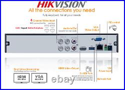 Hikvision 4K 8MP COLORVU CCTV KIT Home Audio CAMERA SYSTEM DVR + 2TB HDD IP67 UK