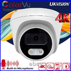 Hikvision 4K 8MP COLORVU CCTV Outdoor KIT Audio CAMERA SYSTEM DVR + 1TB HDD Kit