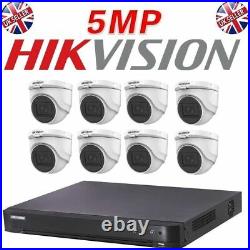 Hikvision 4k Cctv System Uhd 4 8ch Dvr 5mp Outdoor Night Vision MIC Camera Kit