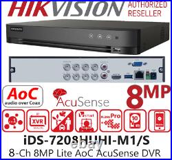 Hikvision 4k Cctv System Uhd 4 8ch Dvr 5mp Outdoor Night Vision MIC Camera Kit