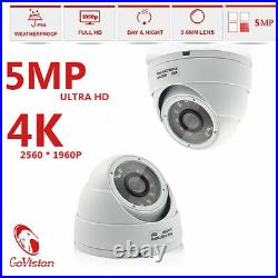 Hikvision 5mp Cctv System 4ch Dvr Hd Dome Camera White Night Vision Outdoor Kit