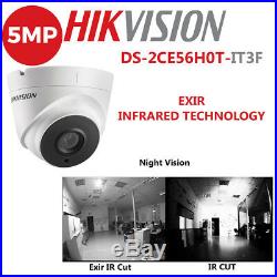 Hikvision 5mp Cctv System Full Hd 4k Dvr 4ch 8ch Exir 40m Nightvision Camera Kit
