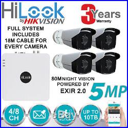 Hikvision 5mp Cctv System Hd Dvr 4ch 8ch 80m Exir Night Vision Bullet Camera Kit